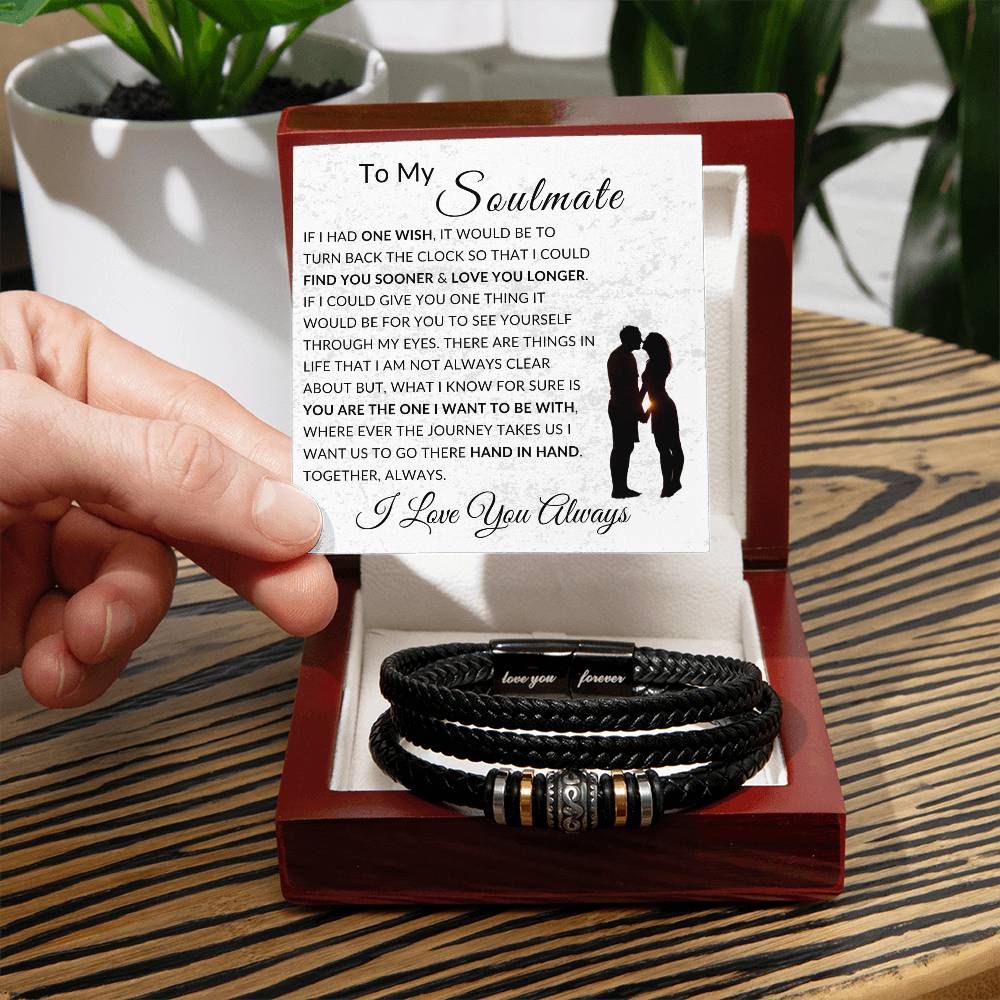 One Wish To My Soulmate |  Men's "Love You Forever" Bracelet