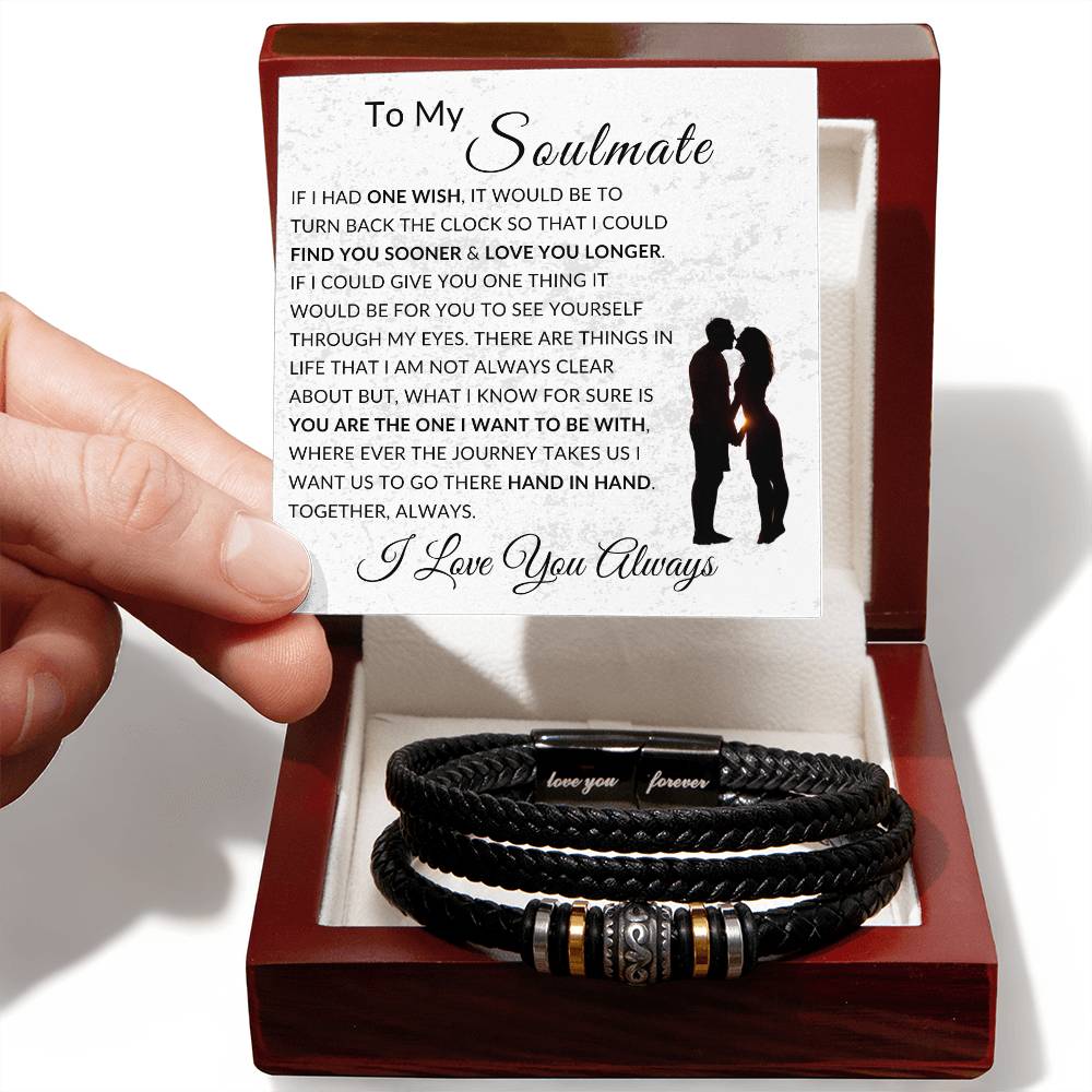 One Wish To My Soulmate |  Men's "Love You Forever" Bracelet