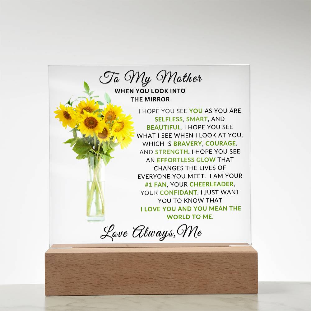 Special Unique Gift For Mom | LED Acrylic Plaque | From Son or Daughter
