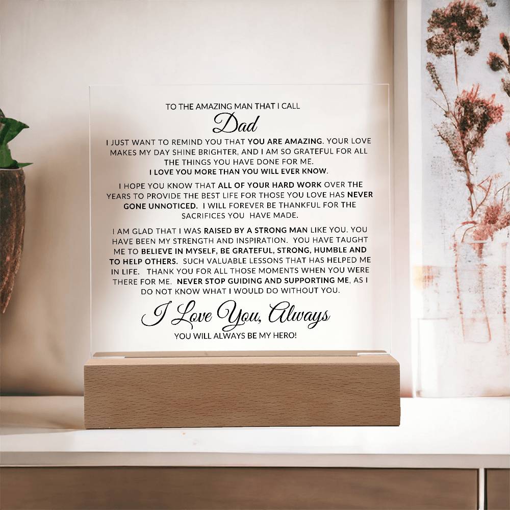To My Amazing Dad | Acrylic LED Lamp