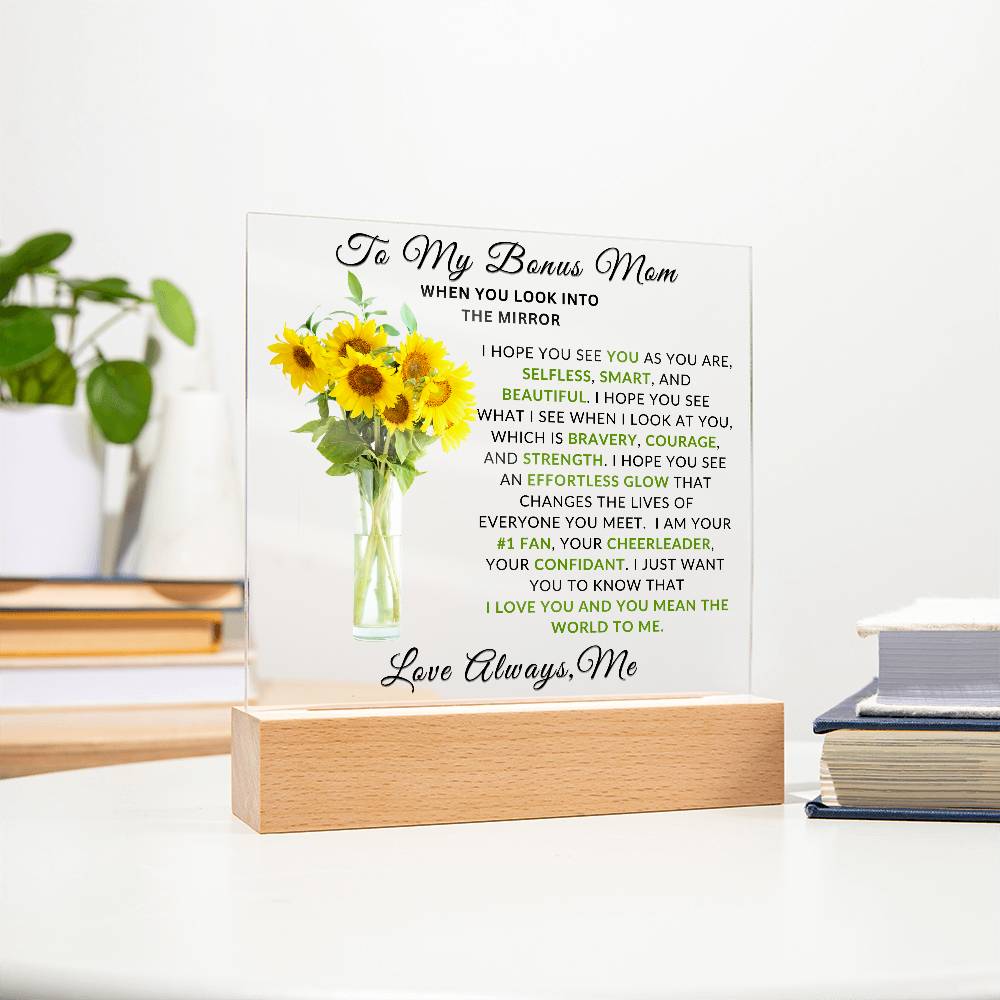 Special Gift For Bonus Mom | LED Acrylic Plaque