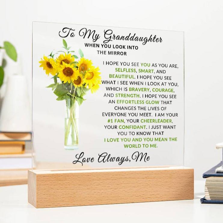 Special Unique Gift For Granddaughter | LED Acrylic Plaque