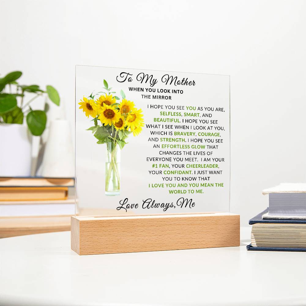 Special Unique Gift For Mom | LED Acrylic Plaque | From Son or Daughter