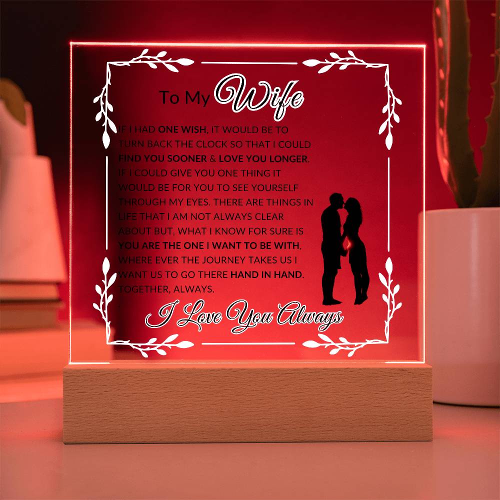 One Wish To My Wife | LED Acrylic Lamp