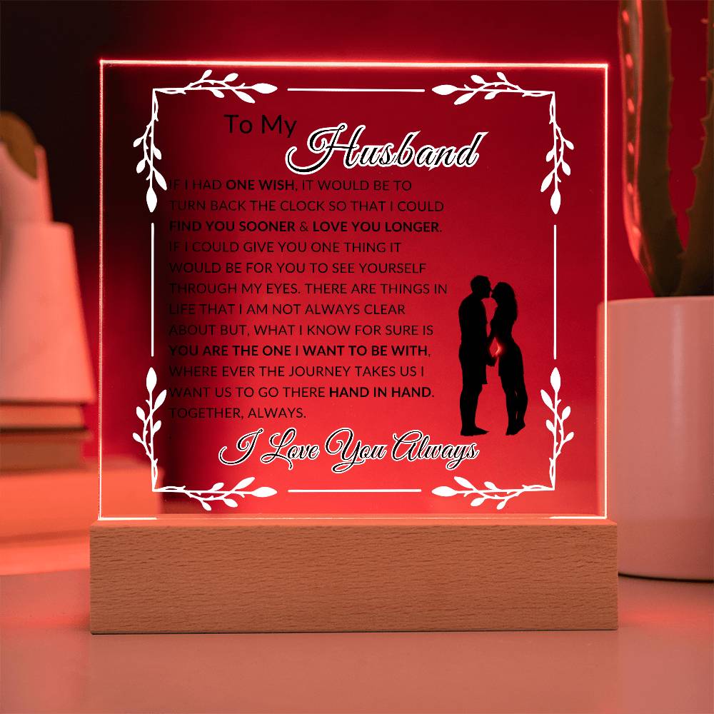 One Wish To My Husband | LED Acrylic Lamp