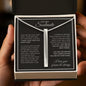 Engraved bar necklace with customizable names, dates, or words.