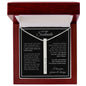 Engraved bar necklace with customizable names, dates, or words, to my Wife featured in the luxury box.