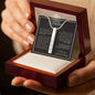 Engraved bar necklace with customizable names, dates, or words, to my Wife featured in the luxury box with LED light.