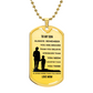Mom and son silhouette dog tag jewelry with heartfelt engraving Gold Plated