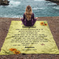 Soft fleece daughter blanket from Mom with inspirational message in a meditation scene