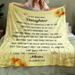 Cozy daughter blanket from Mom displayed in a bedroom setting