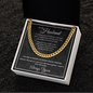 Romantic gift for husband featuring 14K Gold overlay Cuban link chain necklace and heartfelt message card