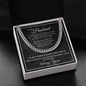 To My Husband Cuban link chain necklace presented in luxury gift box for special occasions or just because