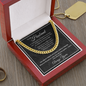 To My Husband 14K Gold Overlay Cuban link chain necklace presented in luxury gift box for anniversary or birthday