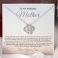 To My Amazing Mother message card from Son with a Love Knot Necklace Silver

